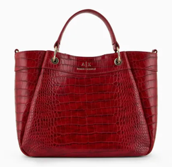 SAC A MAIN ARMANI EXCHANGE ROUGE CROCO 9429113F784115676 www.solene-maroquinerie.fr