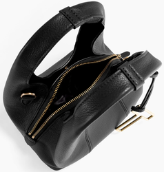 PETIT SAC  MAIN LE TANNEUR JULIETTE EN CUIR GRAIN NOIR TJET1000N01 www.solene-maroquinerie.fr