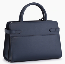 SAC A MAIN MOYEN MODELE LE TANNEUR EMILIE EN CUIR GRAIN BLEU CREPUSCULE TEMI1614B01 www.solene-maro
