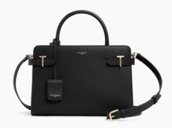 SAC A MAIN EN CUIR LE TANNEUR EMILIE SIGNATURE T NOIR TEMI1610N01 www.solene-maroquinerie.fr
