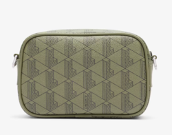 PETIT SAC REPORTER THE BLEND LACOSTE MONO KAKI NOIR NH4657BG N64 www.solene-maroquinerie.fr