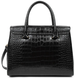 SAC A MAIN LANCASTER EXOTIC LZARD ET CROCO NOIR 524-85 NOIR www.solene-maroquinerie.fr