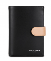 PORTEFEUILLE PORTE CARTES LANCASTER CONSTANCE 137-15 NOIR NUDE VISON www.solene-maroquinerie.fr