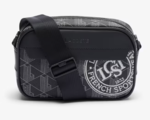 PETIT SAC REPORTER THE BLEND LACOSTE MONO NOIR GRIS TRAVEL NH4670BV N94 www.solene-maroquinerie.fr