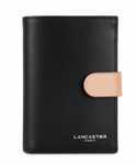 PORTEFEUILLE PORTE CARTES LANCASTER CONSTANCE 137-15 NOIR NUDE VISON www.solene-maroquinerie.fr