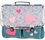 CARTABLE TANN&#039;S MAELLE ROSE VERT 38CM 44266 www.solene-maroquinerie.fr