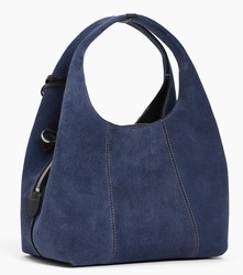 PETIT SAC  MAIN LE TANNEUR JULIETTE EN CUIR SUEDE EFFET DENIM TJET1006Q82 www.solene-maroquinerie.f