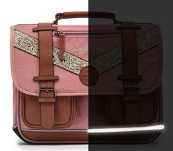 CARTABLE CAMLON VINTAGE FANTASY PINK SHINNY 38CM www.solene-maroquinerie.fr