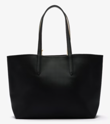SAC CABAS REVERSIBLE AVEC POCHETTE LACOSTE ANNA NOIR FARINE NF2142AA M66 www.solene-maroquinerie.fr