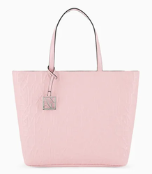 Sac shopper avec fermeture clair et logo en relief sur l'ensemble ARMANI EXCHANGE ROSE 942650 CC794