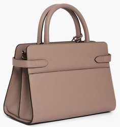 SAC A MAIN MOYEN MODELE LE TANNEUR EMILIE EN CUIR GRAIN GRIS DE PARME TEMI1614S12 www.solene-maroqu