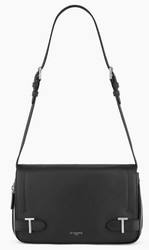 PETIT SAC BANDOULIERE LE TANNEUR SIMONE EN CUIR GRAIN NOIR TMON1200N01 www.solene-maroquinerie.fr