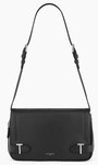 PETIT SAC BANDOULIERE LE TANNEUR SIMONE EN CUIR GRAIN NOIR TMON1200N01 www.solene-maroquinerie.fr