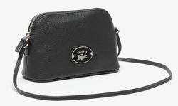 Sac dme femme Lacoste en cuir grain  bandoulire noir NF4077GZ 000 www.solene-maroquinerie.fr