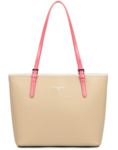 SAC CABAS LANCASTER CONSTANCE BEIGE ECRU ROSE FONC 437-07 BEIGE_ERCF www.solene-maroquinerie.fr