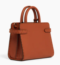 PETIT SAC  MAIN LE TANNEUR EMILIE EN CUIR GRAIN ACAJOU TEMI16M9M05 www.solene-maroquinerie.fr