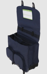 CARTABLE A ROULETTES TANN'S 41CM ILYES BLEU 43142 www.solene-maroquinerie.fr