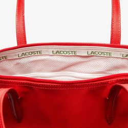 PETIT SAC CABAS ZIPP LACOSTE L.12.12 CONCEPT ROUGE NF2037PO 883 www.solene-maroquinerie.fr