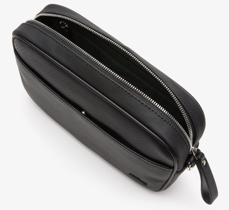 Sacs, Sacoche zippée Urban Breathe croisée en cuir lisse Noir • 000