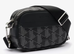 PETITE SACOCHE THE BLEND LACOSTE MONOGRAM NOIR GRIS NH3650LX H45 www.solene-maroquinerie.fr