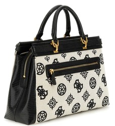 SAC A MAIN GUESS SESTRI LOGO NATURAL BLACK CL900106 www.solene-maroquinerie.fr