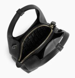 MINI SAC  MAIN LE TANNEUR JULIETTE EN CUIR GRAIN NOIR TJET1030N01 www.solene-maroquinerie.fr