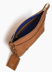 PETIT SAC BANDOULIRE LE TANNEUR ROMY EN CUIR NUBUCK GRAIN MARRON TAN TROM1102G05 www.solene-maroqu