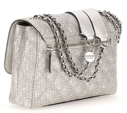 SAC EN BANDOULIERE GUESS GIULY II SILVER QM967320 www.solene-maroquinerie.fr
