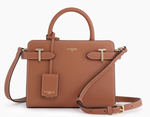 PETIT SAC  MAIN LE TANNEUR EMILIE EN CUIR GRAIN MARRON TAN TEMI1606G05 www.solene-maroquinerie.fr