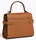 PETIT SAC  MAIN DOUBLE RABAT EMILIE EN CUIR GRAIN MARRON TAN TEMI1006G05 www.solene-maroquinerie.f