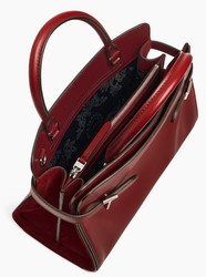 SAC A MAIN MOYEN MODELE LE TANNEUR EMILIE EN CUIR LISSE ET NUBUCK ROUGE REVOLUTION TEMI16M1R11 www.s