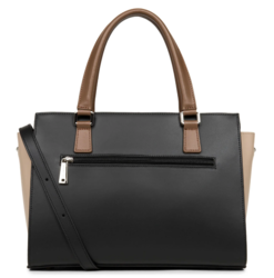 PETIT SAC CABAS MAIN LANCASTER CONSTANCE NOIR NUDE VISON 437-03 NOIR_NUVI  www.solene-maroquinerie.f