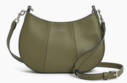 PETIT SAC DEMI LUNE LE TANNEUR JULIETTE EN CUIR GRAIN VERT TILLEUIL TJET1050V16 www.solene-maroquin