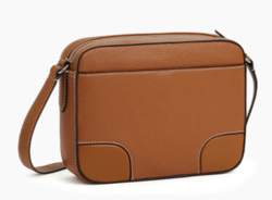 SAC BANDOULIRE MOYEN MODLE LE TANNEUR ROMY EN CUIR GRAIN ET LISSE MARRON TAN TROM1112G05 www.sole