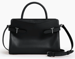 SAC A MAIN MOYEN MODELE LE TANNEUR EMILIE EN CUIR LISSE ET NUBUCK NOIR TEMI16M1N01 www.solene-maroqu