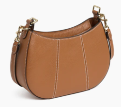 PETIT SAC DEMI LUNE LE TANNEUR JULIETTE EN CUIR GRAIN TAN TJET1050G05 www.solene-maroquinerie.fr