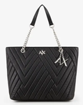 SAC SHOPPER A DOUBLE ANSES EN CHAINE ET TISSU ARMANI EXCHANGE NOIR 9428622F745100020 www.solene-maro