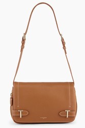 PETIT SAC BANDOULIERE LE TANNEUR SIMONE EN CUIR GRAIN MARRON TAN TMON1200G05 www.solene-maroquineri
