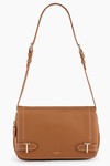 PETIT SAC BANDOULIERE LE TANNEUR SIMONE EN CUIR GRAIN MARRON TAN TMON1200G05 www.solene-maroquineri