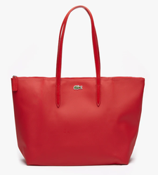 Sac cabas zipp LACOSTE L.12.12 Concept uni rouge NF1888PO883 www.solene-maroquinerie.fr