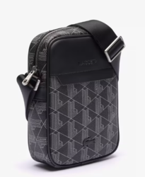 SACOCHE THE BLEND LACOSTE MONOGRAM NOIR GRIS NH4410LX H45 www.solene-maroquinerie.fr