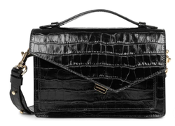 SAC TROTTEUR LANCASTER X ZO ANNA 480-010 NOIR_CROCO www.solene-maroquinerie.fr