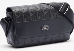 SAC REPORTER A RABAT MONOGRAMME EN CUIR LACOSTE NU4838MR 000 www.solene-maroquinerie.fr