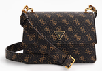 MINI SAC BANDOULIERE GUESS ALEXIE LOGO 4G QB841619 BROWN LOGO www.solene-maroquinerie.fr