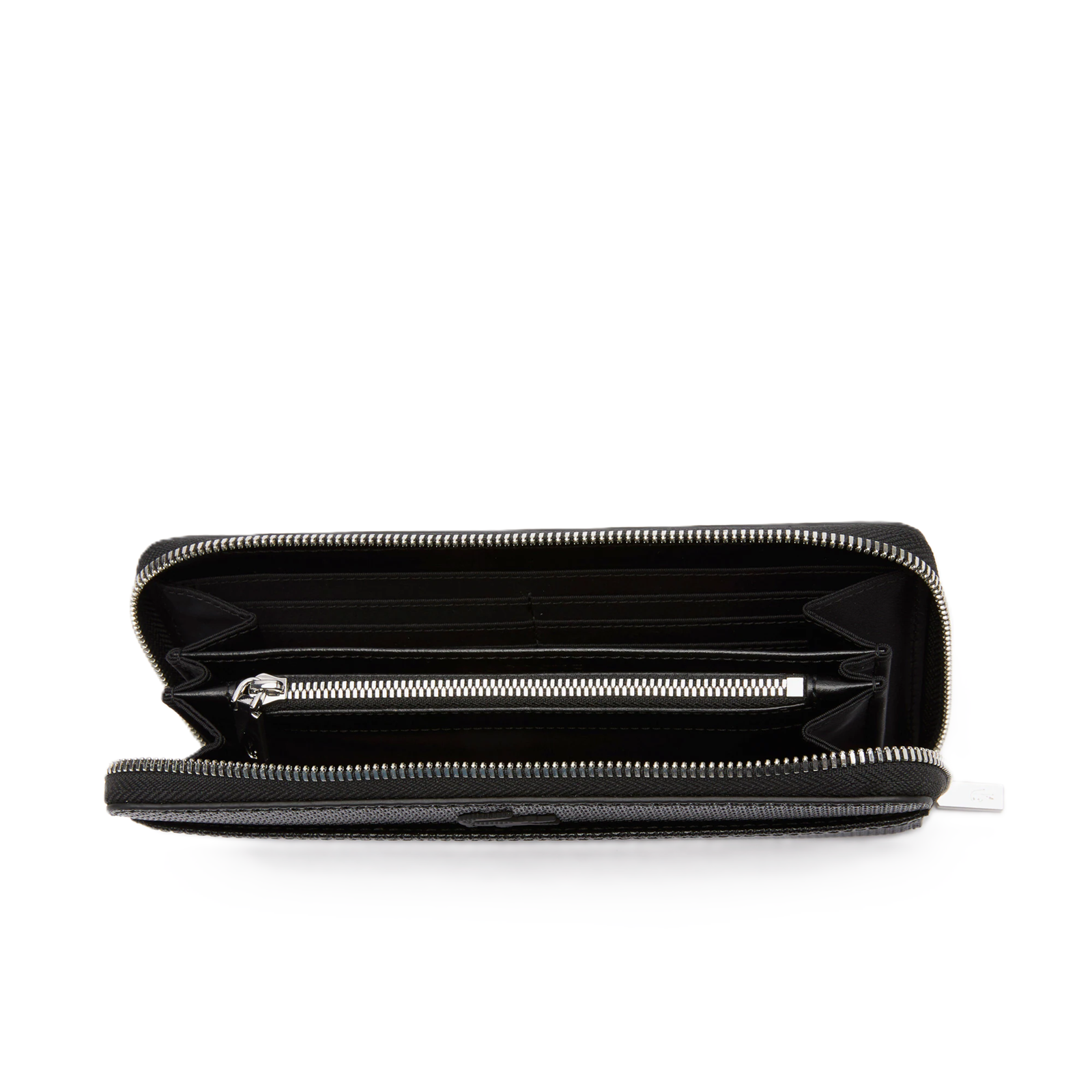 GRAND PORTEFEUILLE EN CUIR PIQUÉ LACOSTE CHATACO NOIR NF3885KL 000 www.solene-maroquinerie.fr 2