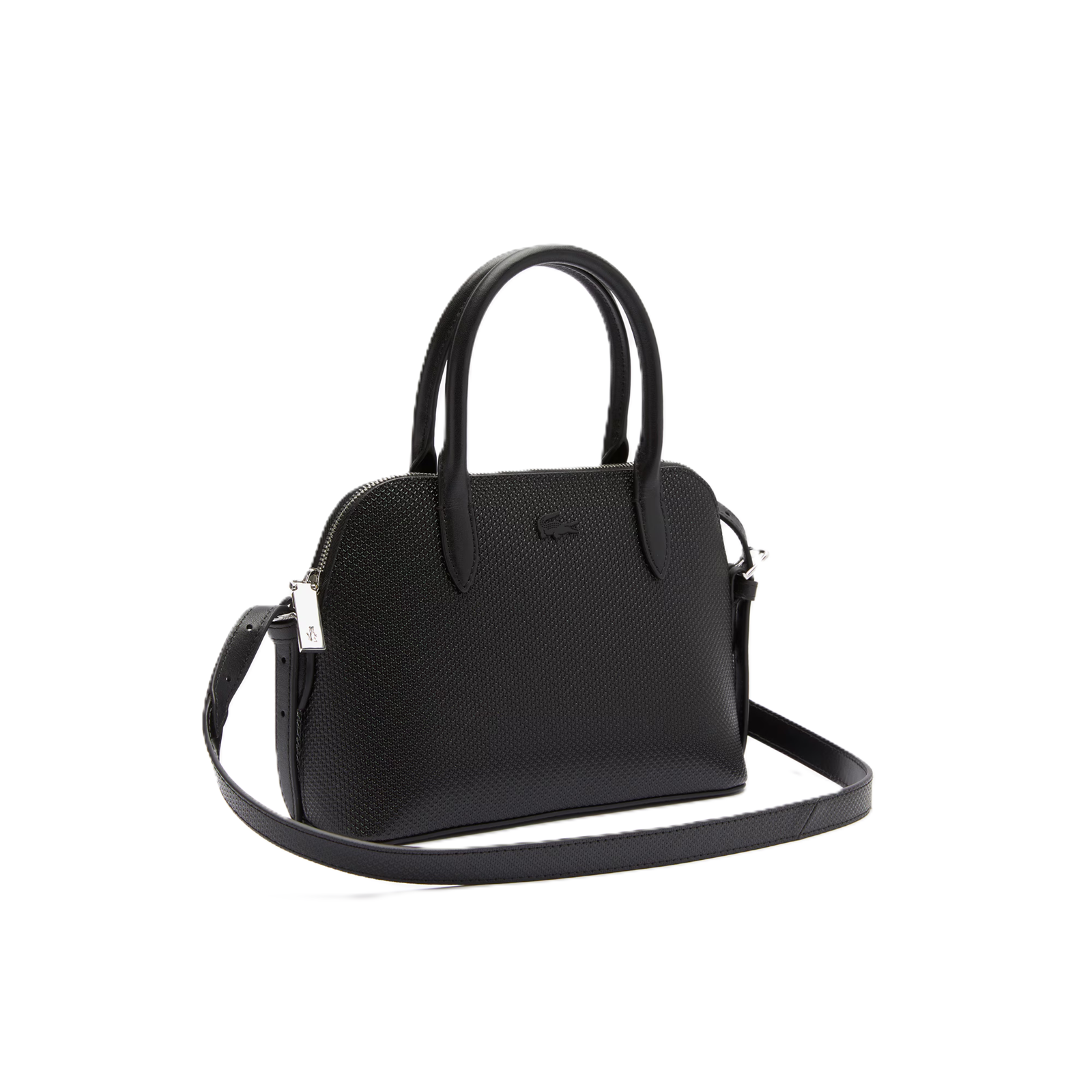PETIT SAC BUGATTI EN CUIR PIQUÉ LACOSTE CHANTACO NOIR NF3723KL 000 www.solene-maroquinerie.fr 2