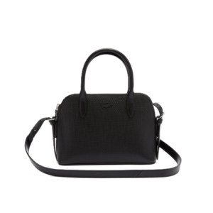PETIT SAC BUGATTI EN CUIR PIQUÉ LACOSTE CHANTACO NOIR NF3723KL 000 www.solene-maroquinerie.fr