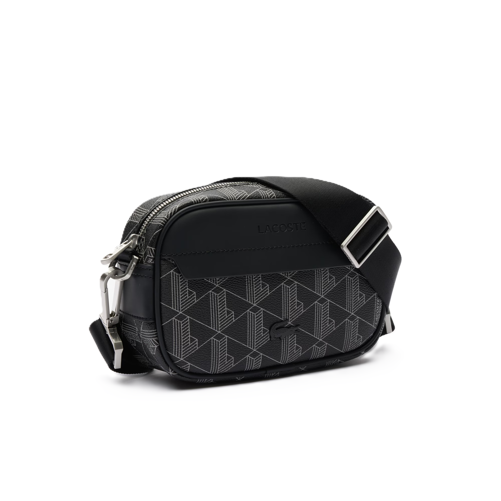 PETITE SACOCHE LACOSTE THE BLEND MONOGRAM NOIR GRIS NH3650LX H45 www.solene-maroquinerie.fr 2