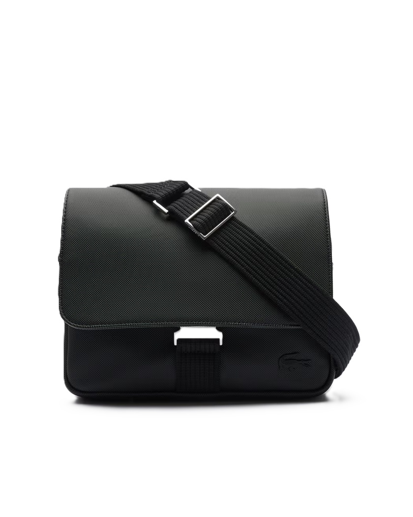 SAC MESSENGER MEN'S CLASSIC LACOSTE NOIR NH4428HC 000 www.solene-maroquinerie.fr