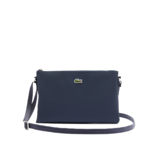 SAC PLAT A BANDOULIERE LACOSTE L.12.12 CONCEPT PENOMBRE NF1887PO 141 www.solene-maroquinerie.fr